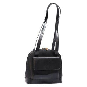 Authentic GUCCI Shoulder Bag Leather Black Gold 001 3444 1650